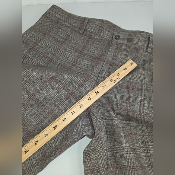 Brax Feel Good Men's Gray Brown Plaid Pants Size 40x34 I-3318 - Picture 6 of 13